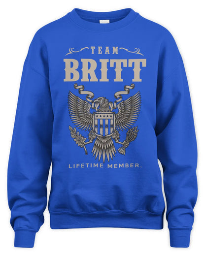 BRITT TP06-K82 – Personalized Classic Style Apparel “Team NAME Lifetime Member” - Unisex Sweatshirt - Royal