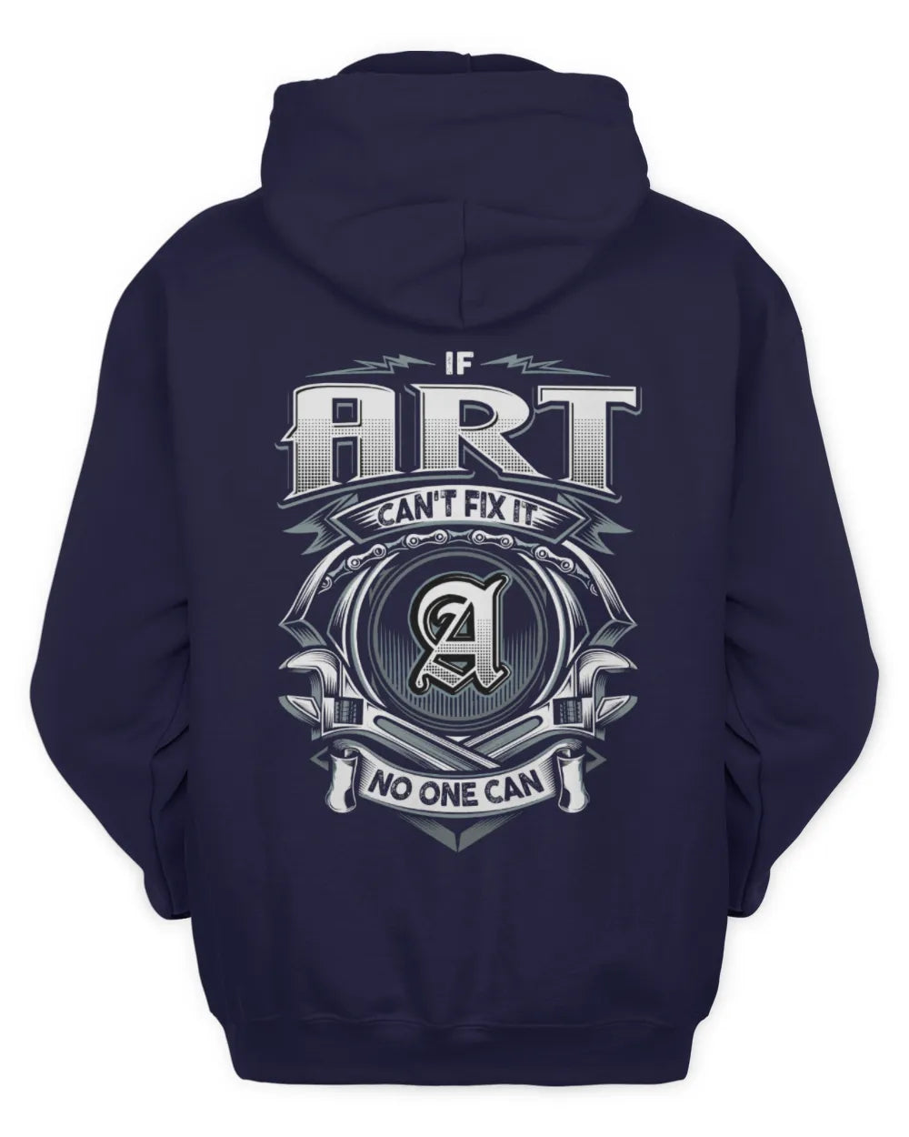 ART AP81-K4-626 - Personalized Ahmed Quote Apparel “If Ahmed Can't Fix It, No One Can” - Unisex Hoodie - Navy
