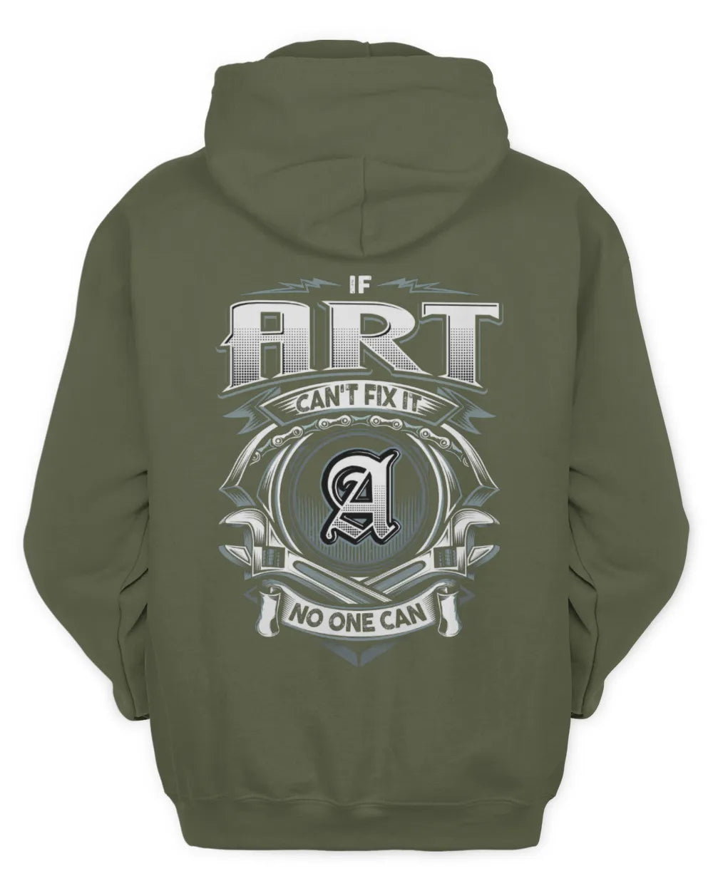 ART AP81-K4-626 - Personalized Ahmed Quote Apparel “If Ahmed Can't Fix It, No One Can” - Unisex Hoodie - Military Green