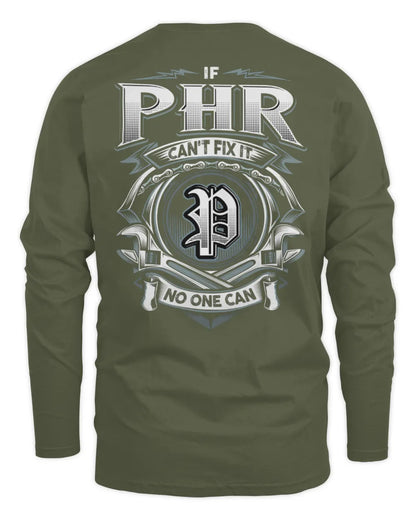 PHR AP81-K4-626 - Personalized Ahmed Quote Apparel “If Ahmed Can't Fix It, No One Can” - Men's Long Sleeved T-Shirt - Military Green