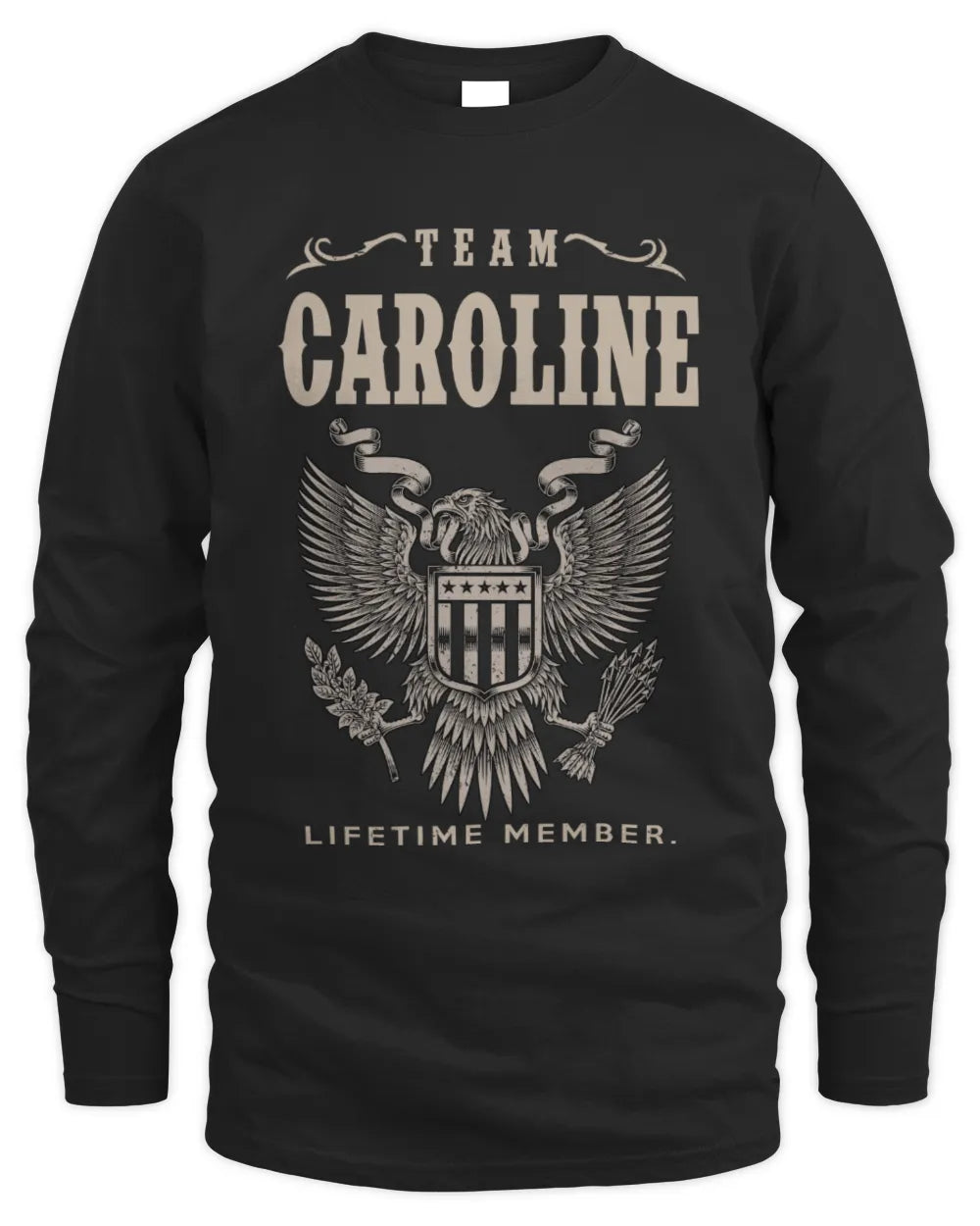 CAROLINE TP06-K82 – Personalized Classic Style Apparel “Team NAME Lifetime Member” - Men's Long Sleeved T-Shirt - Black