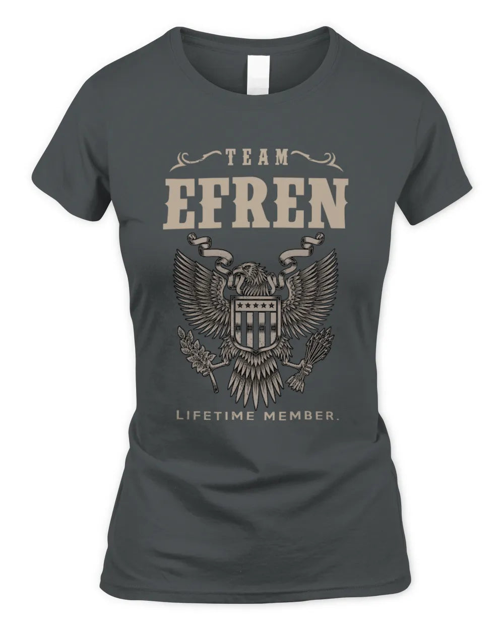 EFREN TP06-K82 – Personalized Classic Style Apparel “Team NAME Lifetime Member” - Women's Standard T-Shirt - Charcoal