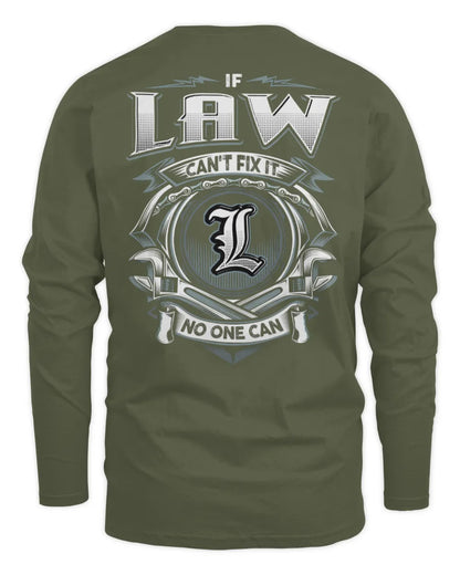 LAW AP81-K4-626 - Personalized Ahmed Quote Apparel “If Ahmed Can't Fix It, No One Can” - Men's Long Sleeved T-Shirt - Military Green