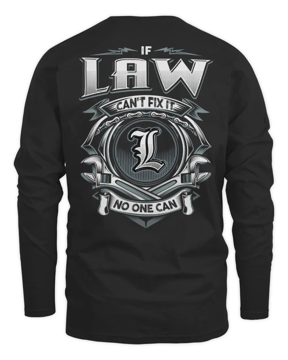 LAW AP81-K4-626 - Personalized Ahmed Quote Apparel “If Ahmed Can't Fix It, No One Can” - Men's Long Sleeved T-Shirt - Black