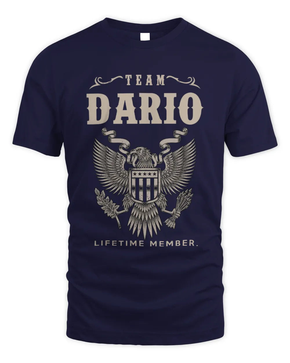 DARIO TP06-K82 – Personalized Classic Style Apparel “Team NAME Lifetime Member” - Unisex Standard T-Shirt - Navy
