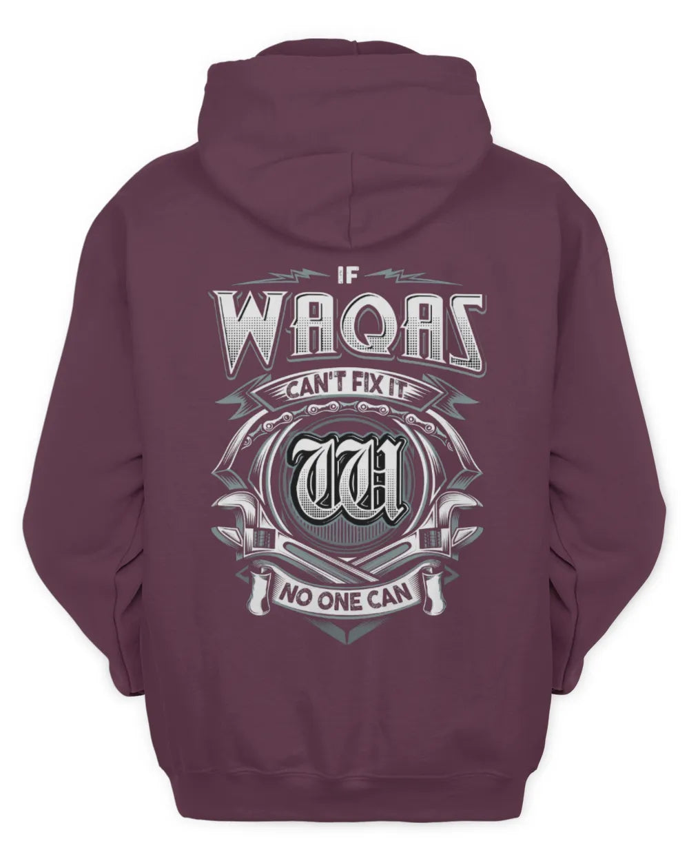 WAQAS AP81-K4-626 - Personalized Ahmed Quote Apparel “If Ahmed Can't Fix It, No One Can” - Unisex Hoodie - Maroon