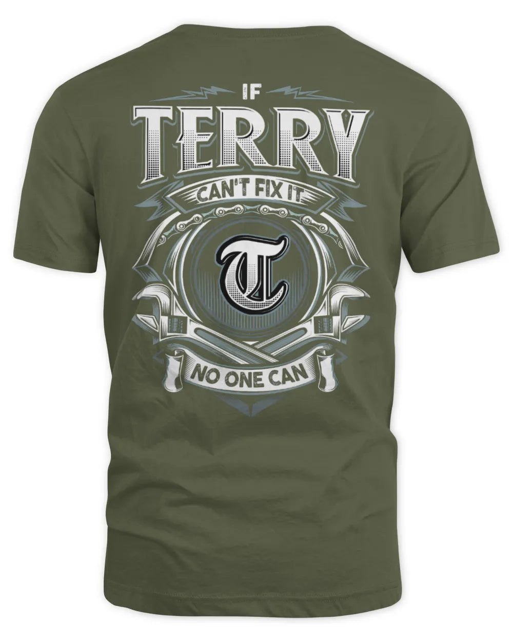 TERRY AP81-K4-626 - Personalized Ahmed Quote Apparel “If Ahmed Can't Fix It, No One Can” - Unisex Standard T-Shirt - Military Green