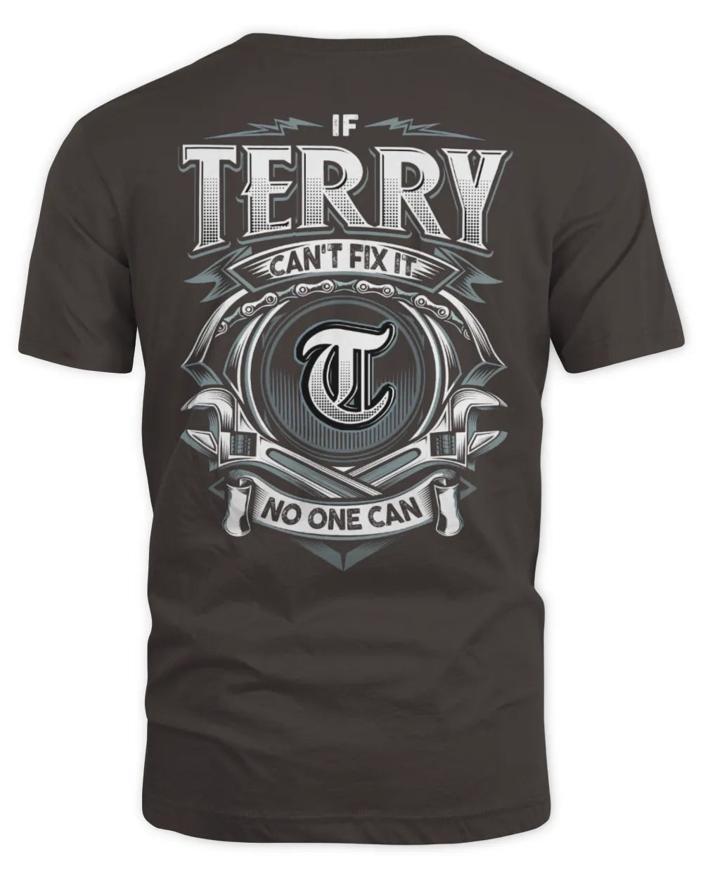 TERRY AP81-K4-626 - Personalized Ahmed Quote Apparel “If Ahmed Can't Fix It, No One Can” - Unisex Standard T-Shirt - Dark Chocolate
