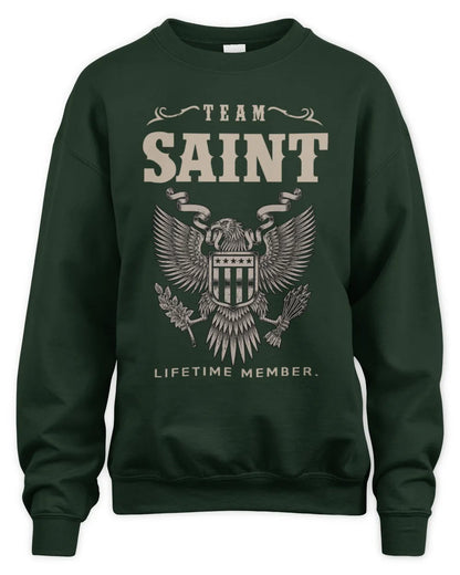 SAINT TP06-K82 – Personalized Classic Style Apparel “Team NAME Lifetime Member” - Unisex Sweatshirt - Forest Green