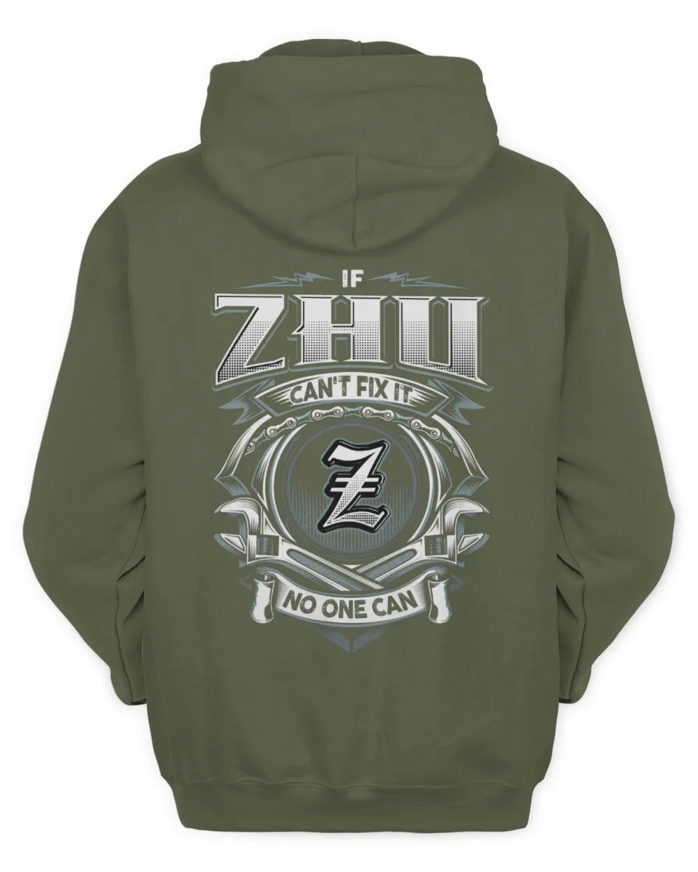 ZHU AP81-K4-626 - Personalized Ahmed Quote Apparel “If Ahmed Can't Fix It, No One Can” - Unisex Hoodie - Military Green