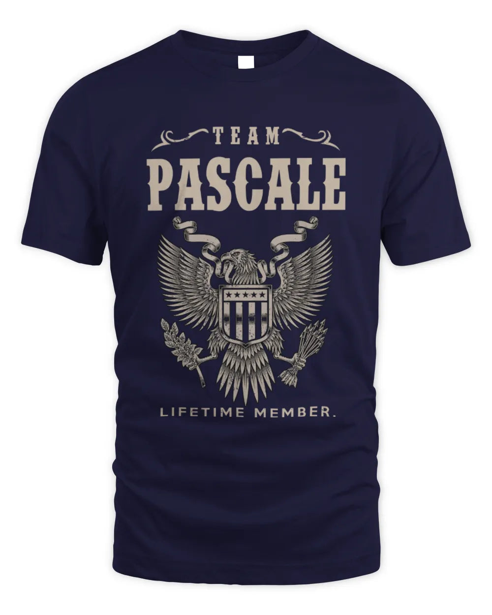 PASCALE TP06-K82 – Personalized Classic Style Apparel “Team NAME Lifetime Member” - Unisex Standard T-Shirt - Navy