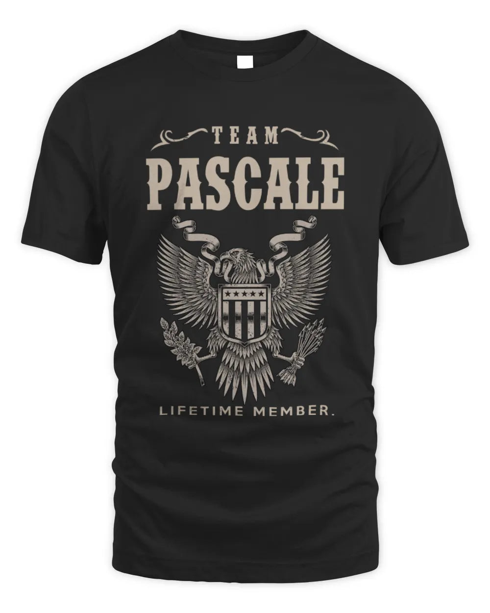 PASCALE TP06-K82 – Personalized Classic Style Apparel “Team NAME Lifetime Member” - Unisex Standard T-Shirt - Black