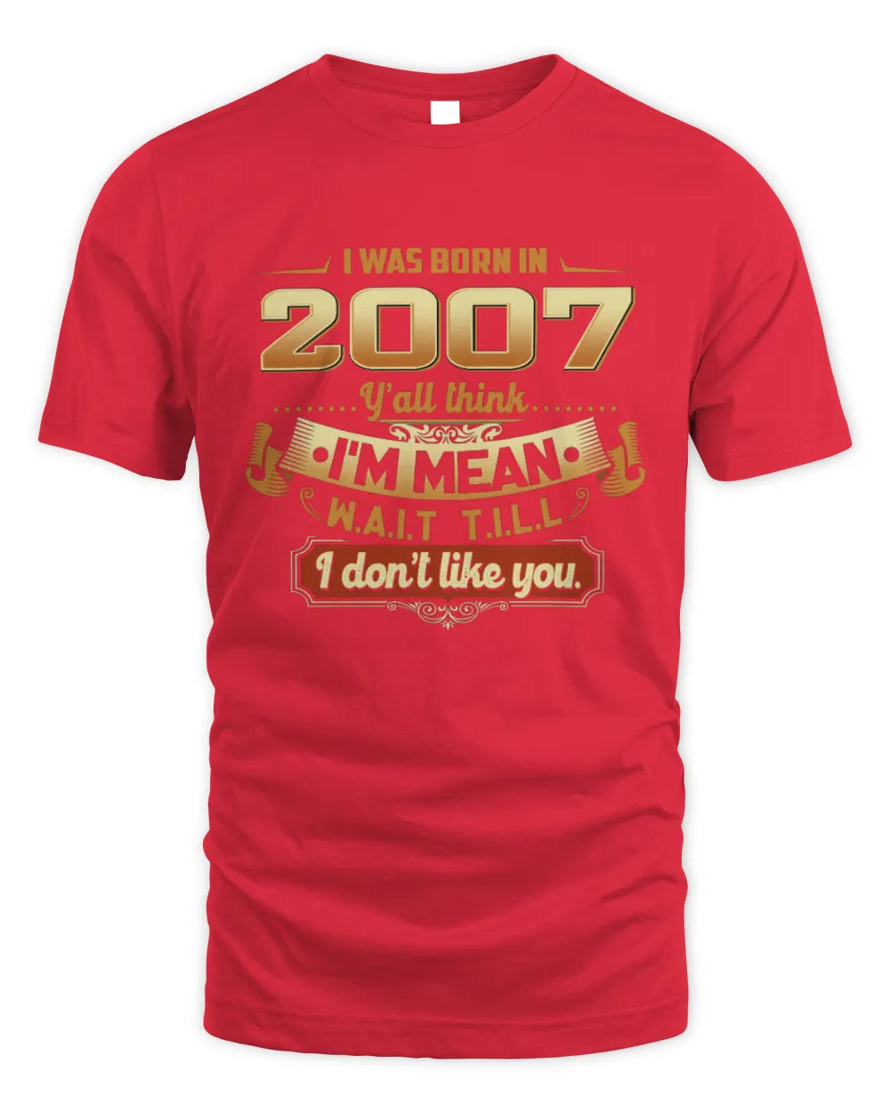 2007 HH89-K2 – Funny Birth Year Attitude Quote T-Shirt - Unisex Standard T-Shirt - Red