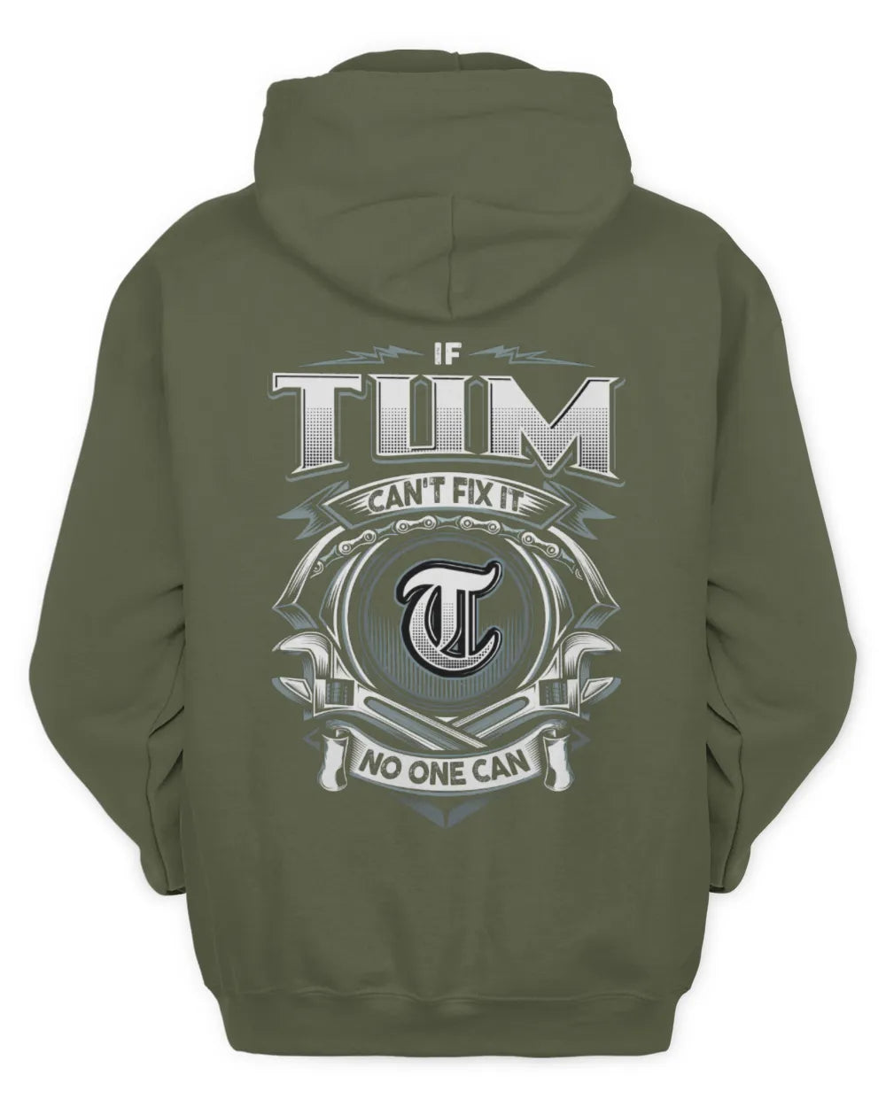 TUM AP81-K4-626 - Personalized Ahmed Quote Apparel “If Ahmed Can't Fix It, No One Can” - Unisex Hoodie - Military Green