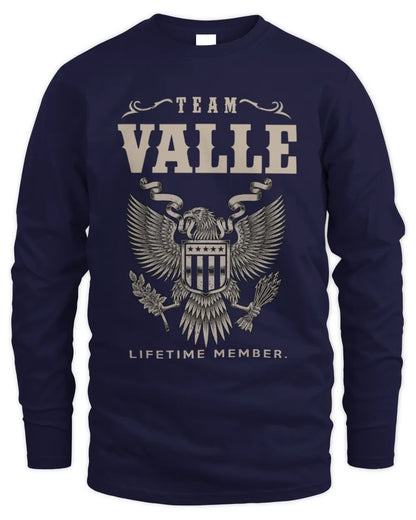 VALLE TP06-K82 – Personalized Classic Style Apparel “Team NAME Lifetime Member” - Men's Long Sleeved T-Shirt - Navy