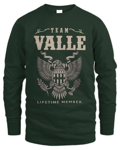 VALLE TP06-K82 – Personalized Classic Style Apparel “Team NAME Lifetime Member” - Men's Long Sleeved T-Shirt - Forest Green