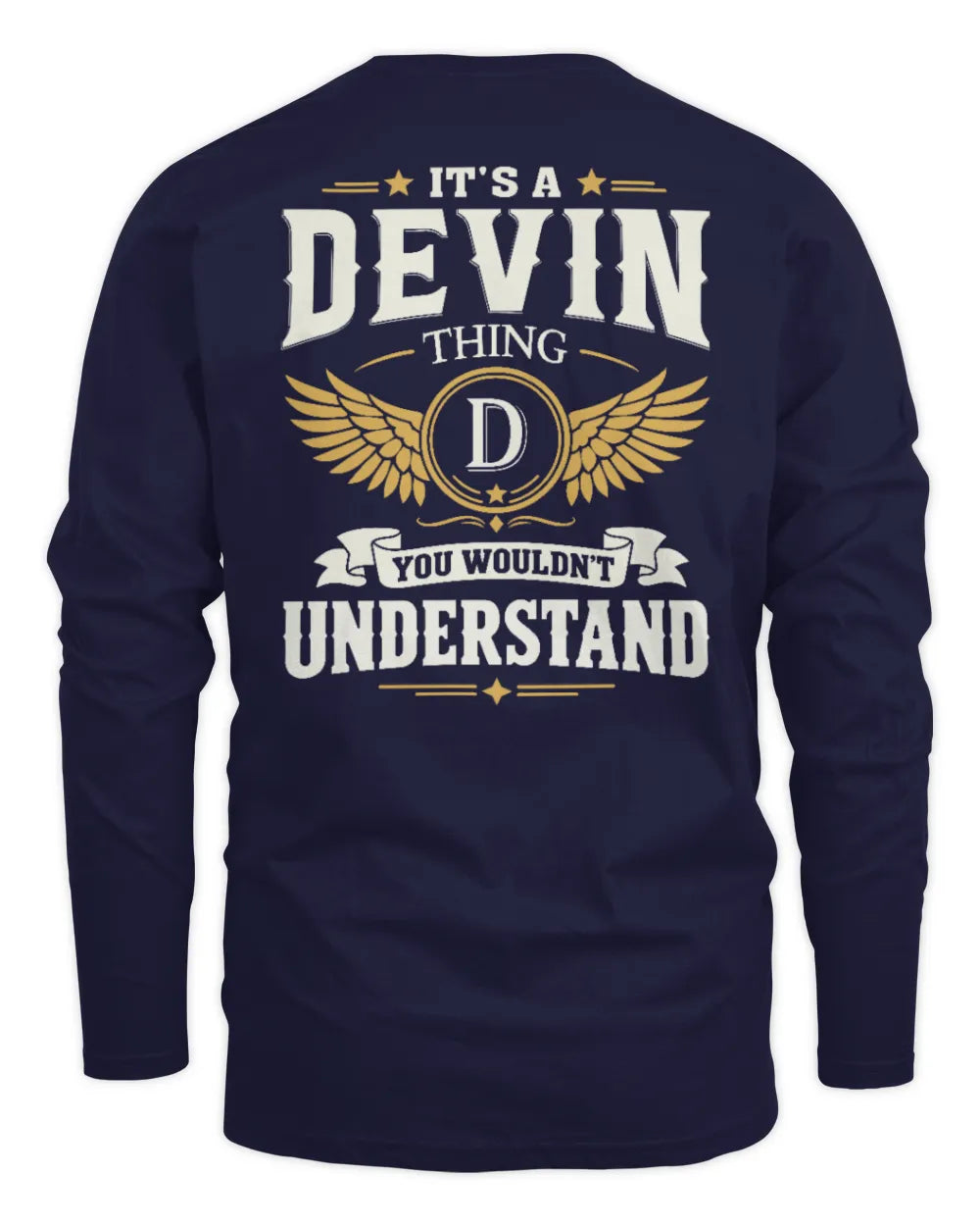 DEVIN KT06-M008 It’s a [NAME] Thing – You Wouldn’t Understand | Personalized Vintage T-Shirt - Men's Long Sleeved T-Shirt - Navy