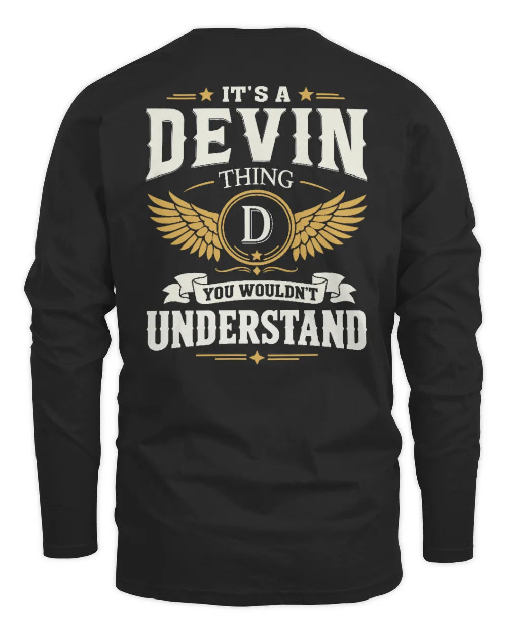 DEVIN KT06-M008 It’s a [NAME] Thing – You Wouldn’t Understand | Personalized Vintage T-Shirt - Men's Long Sleeved T-Shirt - Black