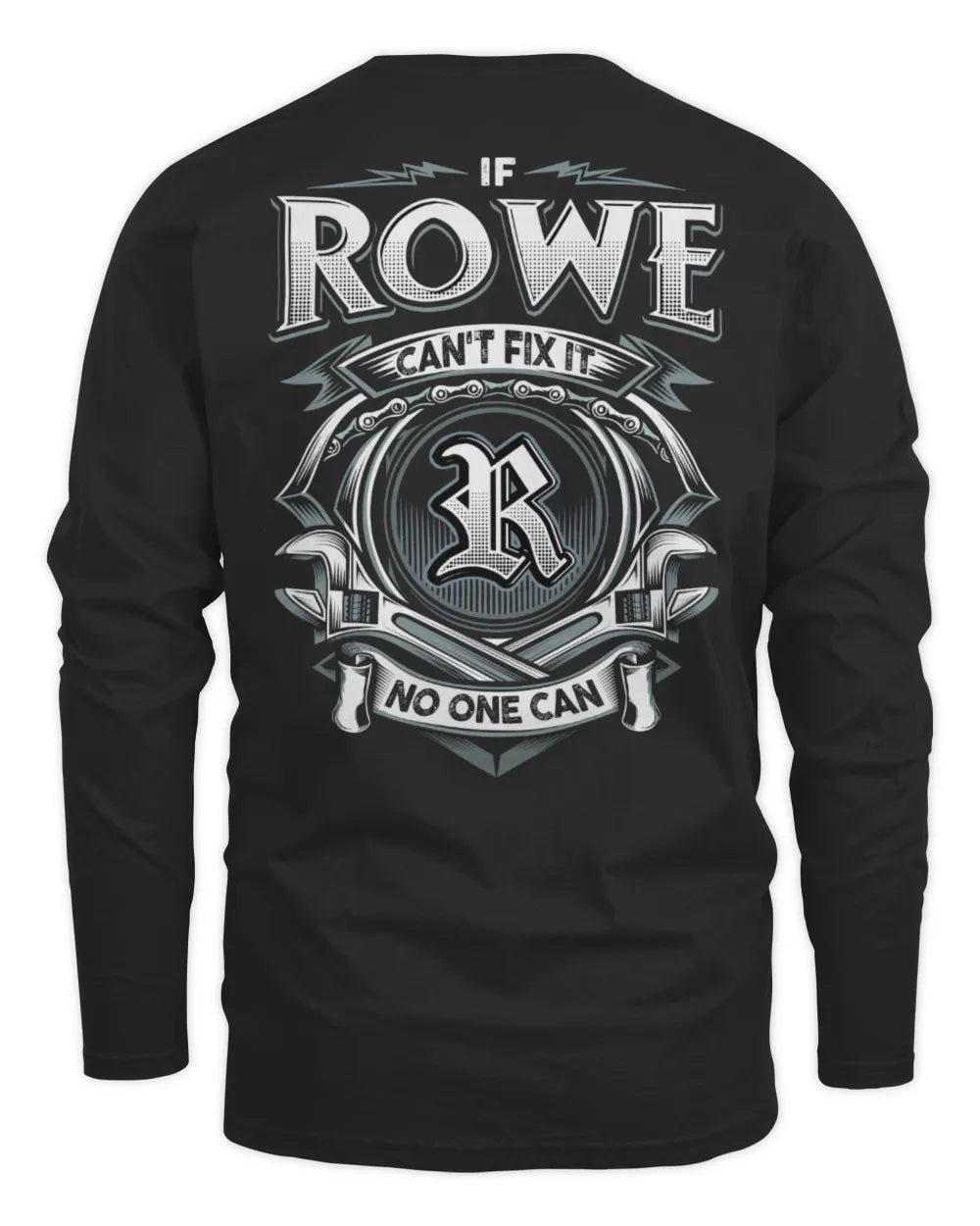 ROWE AP81-K4-626 - Personalized Ahmed Quote Apparel “If Ahmed Can't Fix It, No One Can” - Men's Long Sleeved T-Shirt - Black
