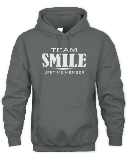 SMILE BL62-K4-128 - Personalized “Team NAME Lifetime Member” - Unisex Hoodie - Charcoal