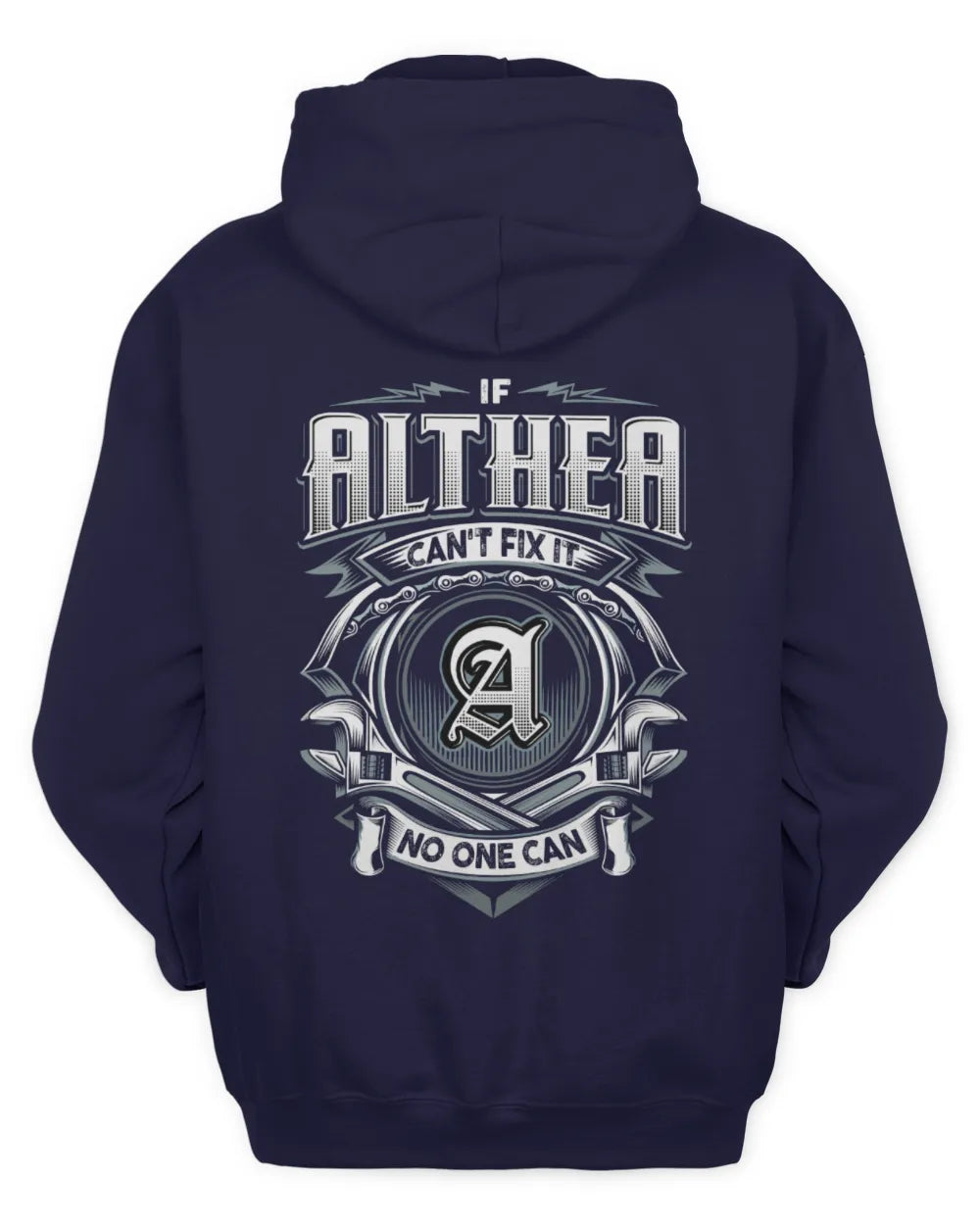 ALTHEA AP81-K4-626 - Personalized Ahmed Quote Apparel “If Ahmed Can't Fix It, No One Can” - Unisex Hoodie - Navy