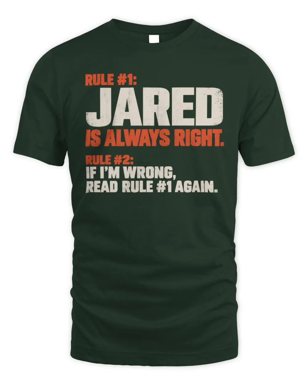 JARED NP1-H006 
Always Right Personalized Name T-Shirt – Funny Custom Name Shirt - Unisex Standard T-Shirt - Forest Green