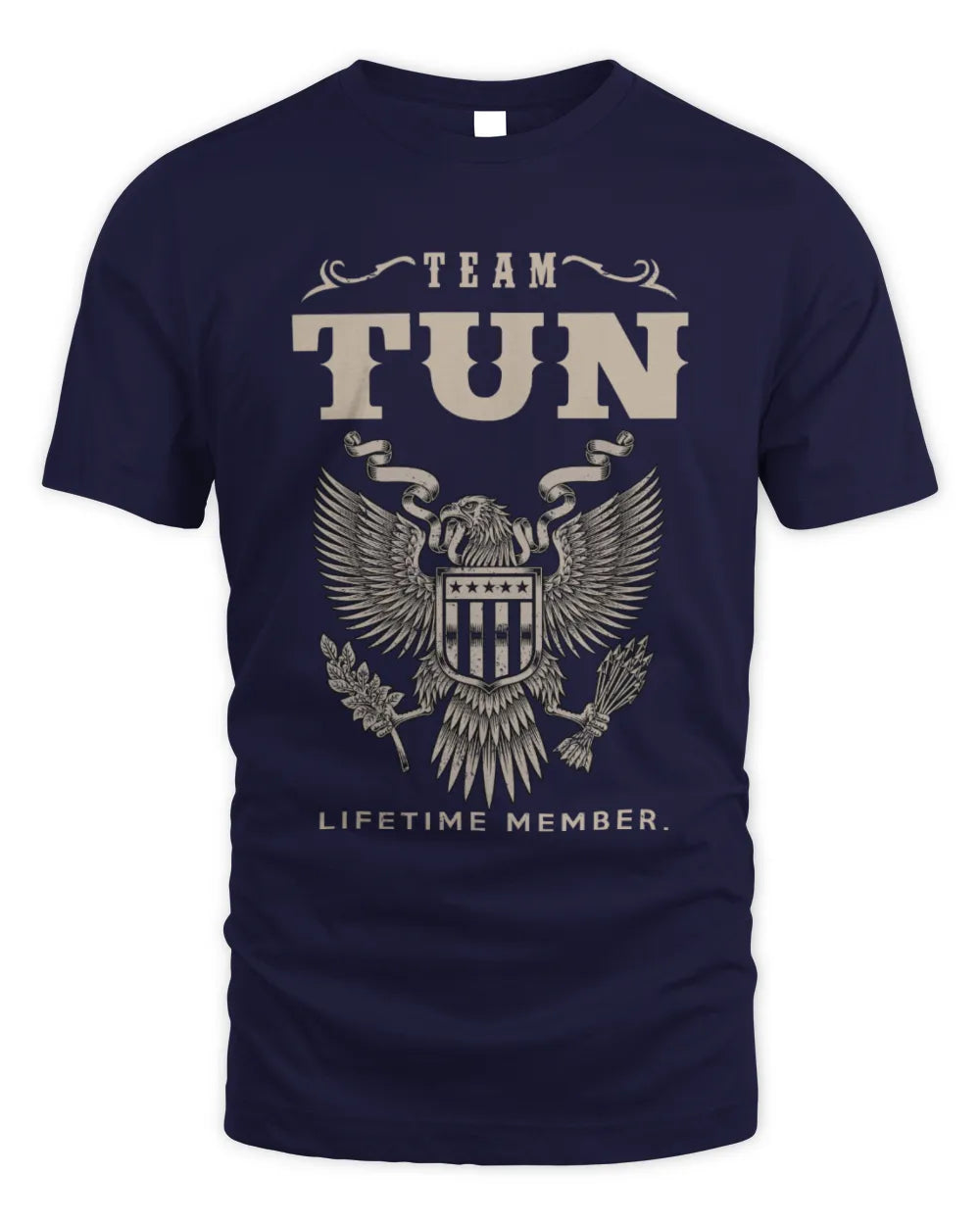 TUN TP06-K82 – Personalized Classic Style Apparel “Team NAME Lifetime Member” - Unisex Standard T-Shirt - Navy