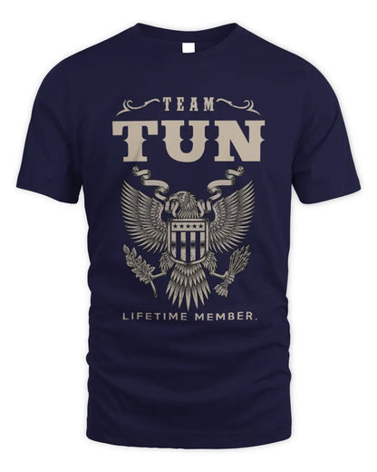 TUN TP06-K82 – Personalized Classic Style Apparel “Team NAME Lifetime Member” - Unisex Standard T-Shirt - Navy