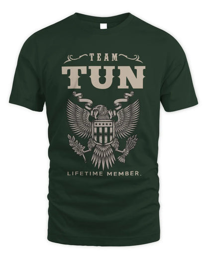 TUN TP06-K82 – Personalized Classic Style Apparel “Team NAME Lifetime Member” - Unisex Standard T-Shirt - Forest Green