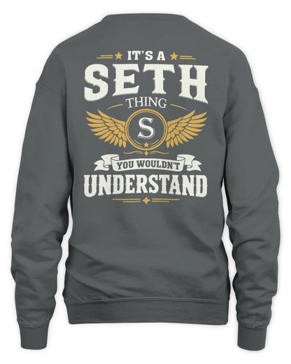 SETH KT06-M008 It’s a [NAME] Thing – You Wouldn’t Understand | Personalized Vintage T-Shirt - Unisex Sweatshirt - Charcoal