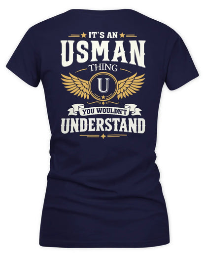 USMAN KT06-M008 It’s a [NAME] Thing – You Wouldn’t Understand | Personalized Vintage T-Shirt - Women's V-Neck T-Shirt - Navy
