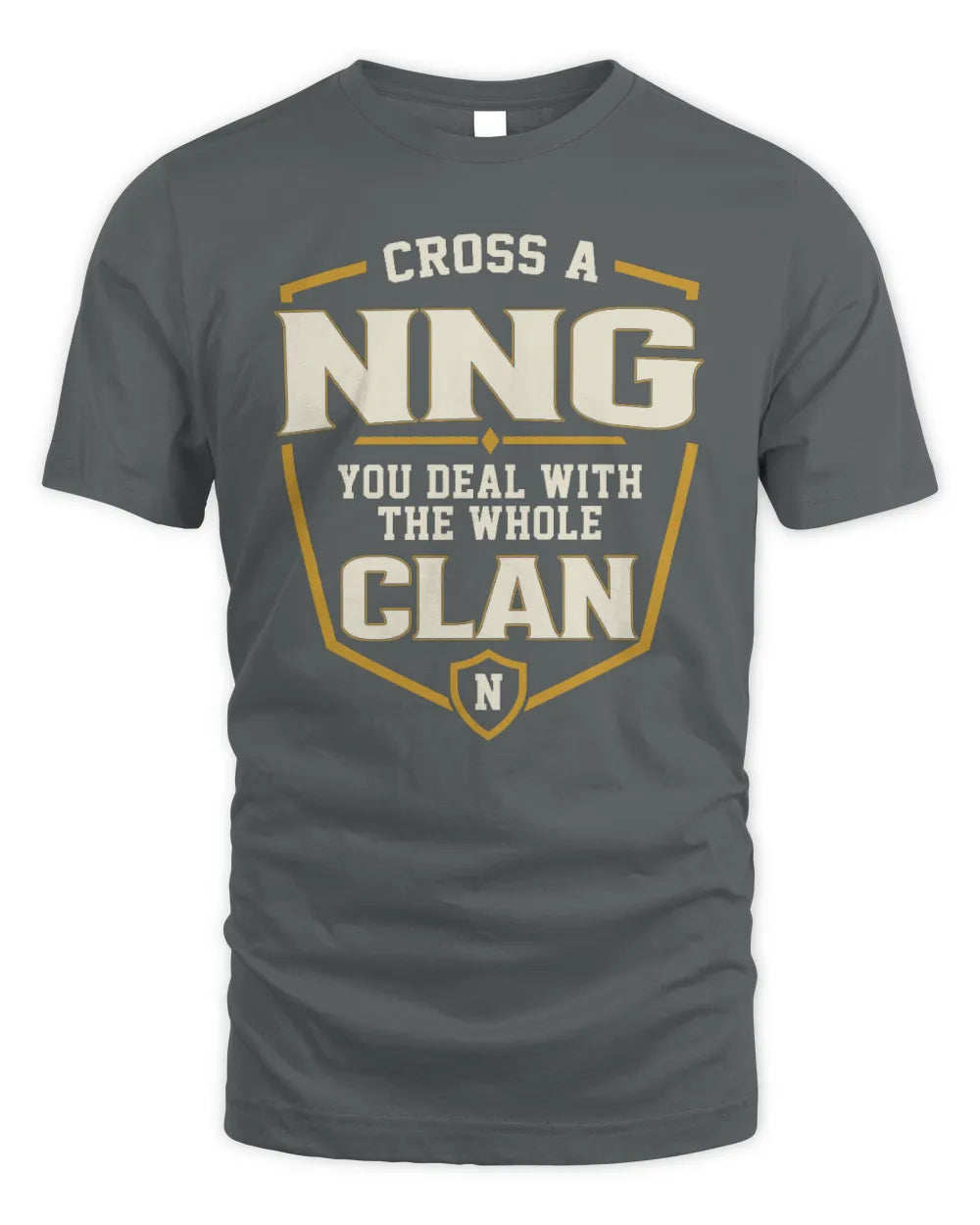 NNG NT1-K008 Cross A/An NAME, You Deal With the Whole Clan | Personalized Vintage T-Shirt - Unisex Standard T-Shirt - Charcoal