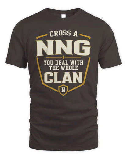 NNG NT1-K008 Cross A/An NAME, You Deal With the Whole Clan | Personalized Vintage T-Shirt - Unisex Standard T-Shirt - Dark Chocolate
