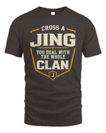 JING NT1-K008 Cross A/An NAME, You Deal With the Whole Clan | Personalized Vintage T-Shirt - Unisex Standard T-Shirt - Dark Chocolate