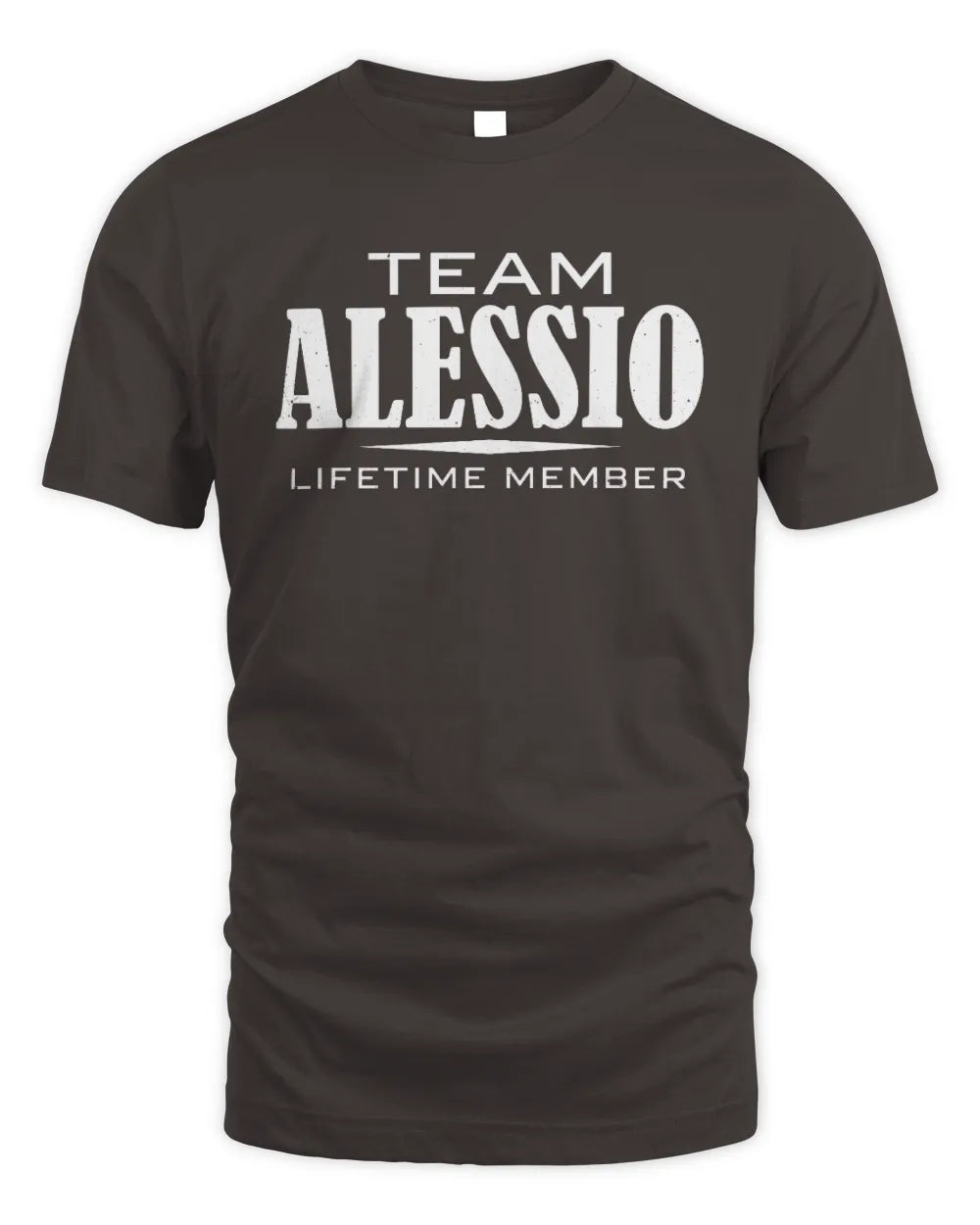 ALESSIO BL62-K4-128 - Personalized “Team NAME Lifetime Member” - Unisex Standard T-Shirt - Dark Chocolate