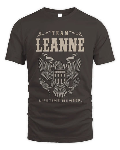 LEANNE TP06-K82 – Personalized Classic Style Apparel “Team NAME Lifetime Member” - Unisex Standard T-Shirt - Dark Chocolate