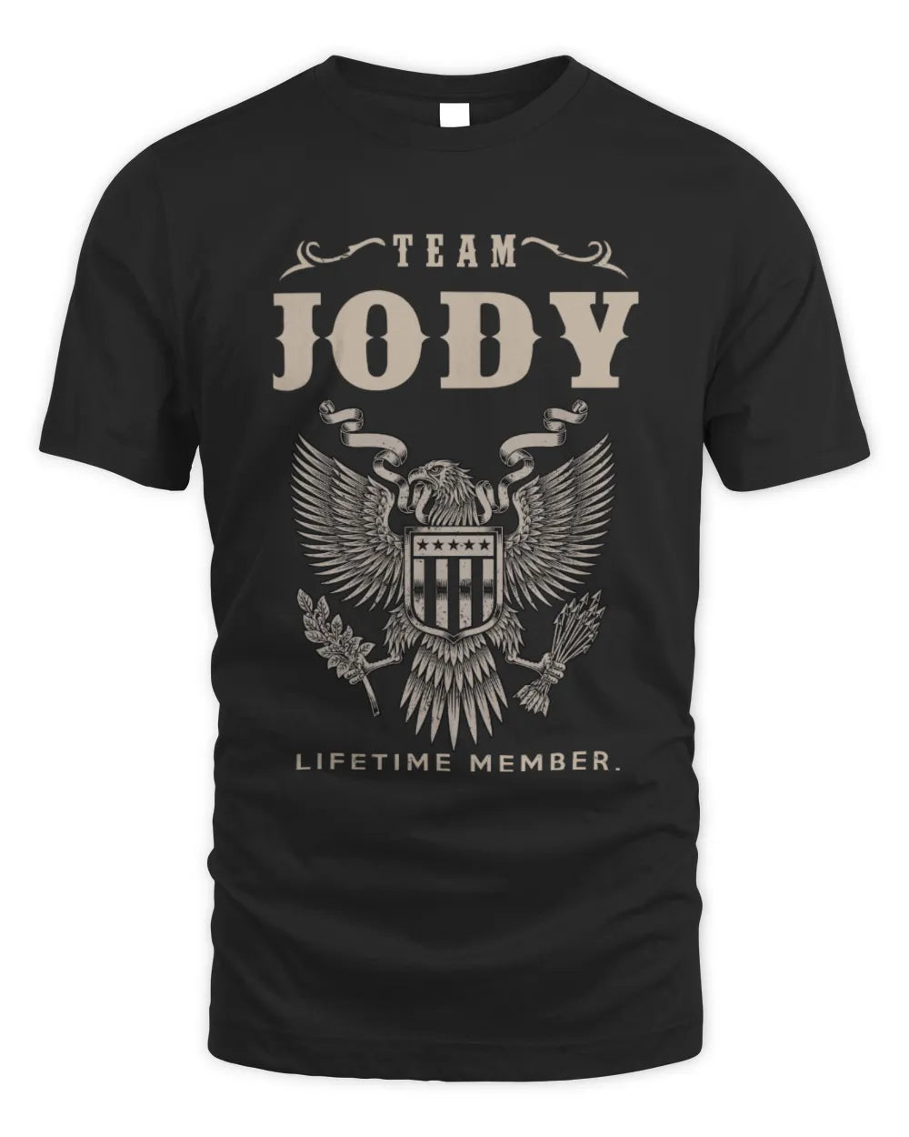 JODY TP06-K82 – Personalized Classic Style Apparel “Team NAME Lifetime Member” - Unisex Standard T-Shirt - Black