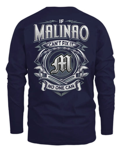 MALINAO AP81-K4-626 - Personalized Ahmed Quote Apparel “If Ahmed Can't Fix It, No One Can” - Men's Long Sleeved T-Shirt - Navy