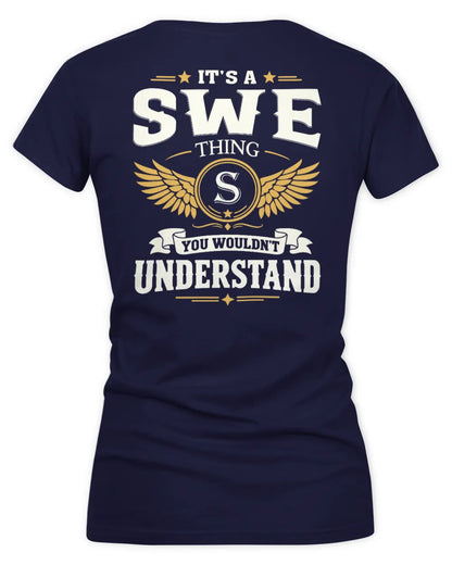 SWE KT06-M008 It’s a [NAME] Thing – You Wouldn’t Understand | Personalized Vintage T-Shirt - Women's V-Neck T-Shirt - Navy