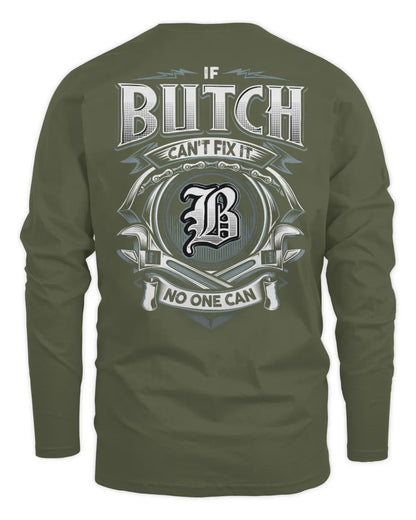 BUTCH AP81-K4-626 - Personalized Ahmed Quote Apparel “If Ahmed Can't Fix It, No One Can” - Men's Long Sleeved T-Shirt - Military Green