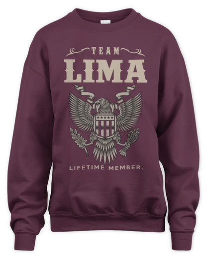 LIMA TP06-K82 – Personalized Classic Style Apparel “Team NAME Lifetime Member” - Unisex Sweatshirt - Maroon