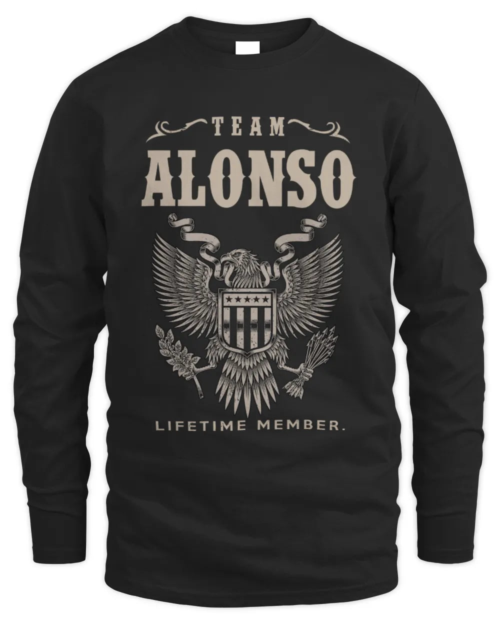 ALONSO TP06-K82 – Personalized Classic Style Apparel “Team NAME Lifetime Member” - Men's Long Sleeved T-Shirt - Black