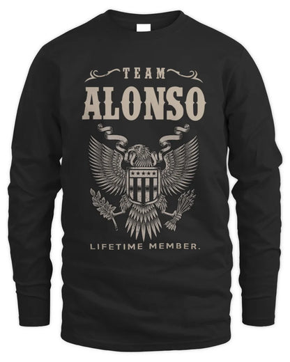 ALONSO TP06-K82 – Personalized Classic Style Apparel “Team NAME Lifetime Member” - Men's Long Sleeved T-Shirt - Black