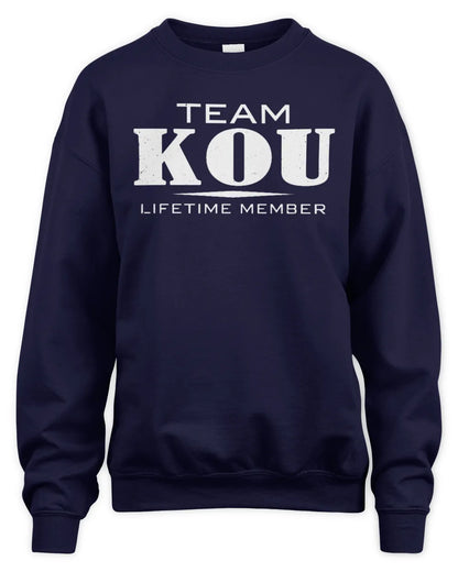 KOU BL62-K4-128 - Personalized “Team NAME Lifetime Member” - Unisex Sweatshirt - Navy