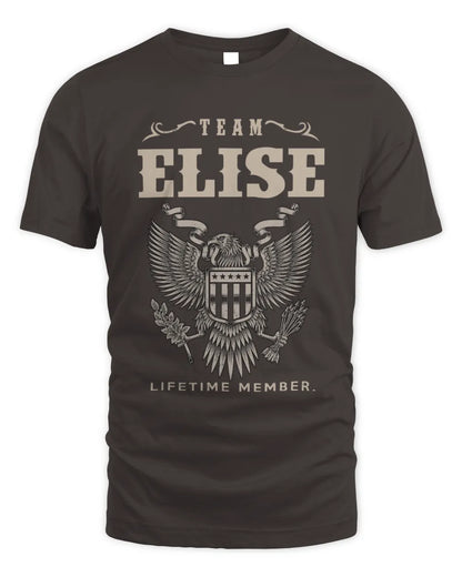 ELISE TP06-K82 – Personalized Classic Style Apparel “Team NAME Lifetime Member” - Unisex Standard T-Shirt - Dark Chocolate