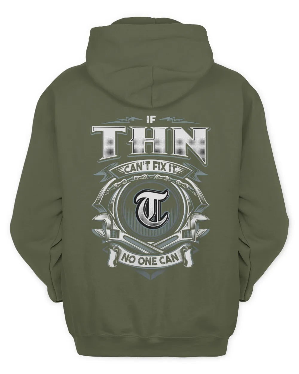 THN AP81-K4-626 - Personalized Ahmed Quote Apparel “If Ahmed Can't Fix It, No One Can” - Unisex Hoodie - Military Green