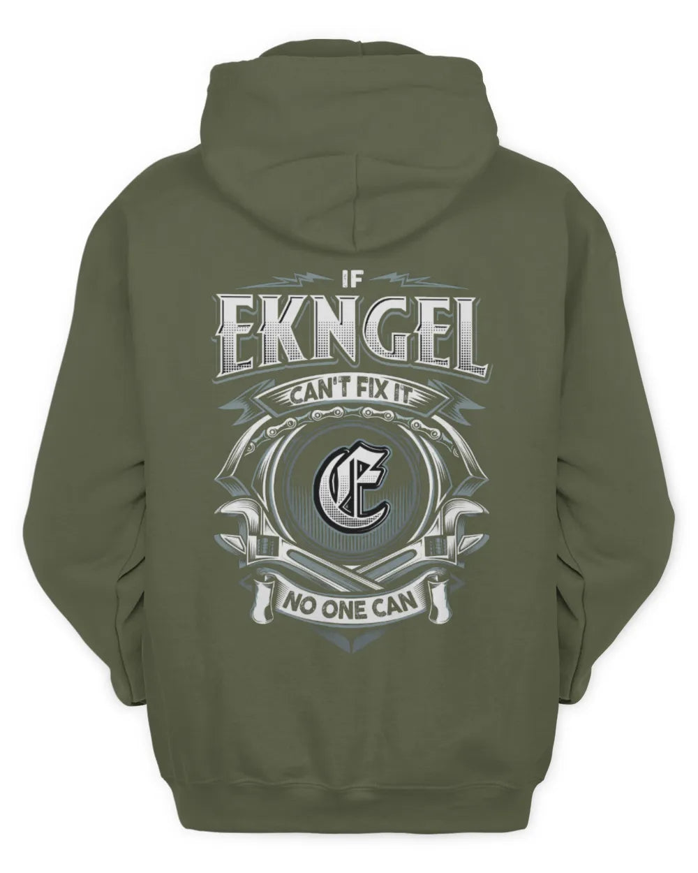 EKNGEL AP81-K4-626 - Personalized Ahmed Quote Apparel “If Ahmed Can't Fix It, No One Can” - Unisex Hoodie - Military Green