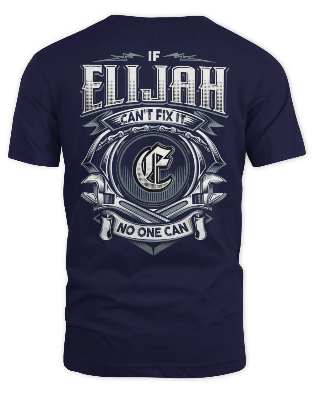 ELIJAH AP81-K4-626 - Personalized Ahmed Quote Apparel “If Ahmed Can't Fix It, No One Can” - Unisex Standard T-Shirt - Navy
