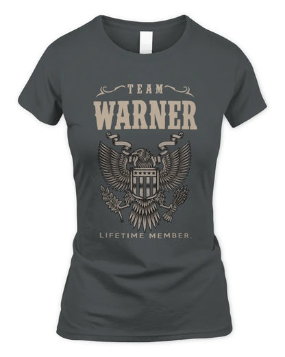 WARNER TP06-K82 – Personalized Classic Style Apparel “Team NAME Lifetime Member” - Women's Standard T-Shirt - Charcoal