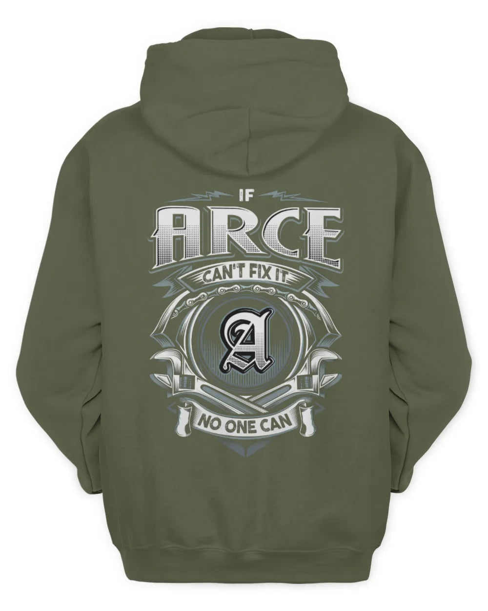 ARCE AP81-K4-626 - Personalized Ahmed Quote Apparel “If Ahmed Can't Fix It, No One Can” - Unisex Hoodie - Military Green